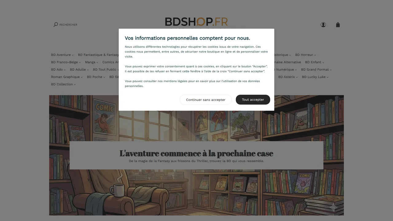 Aperçu du site BD Shop