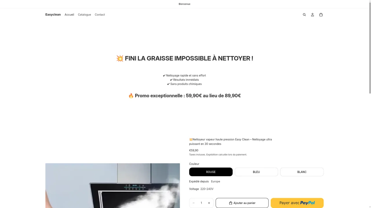 Aperçu du site Easyclean