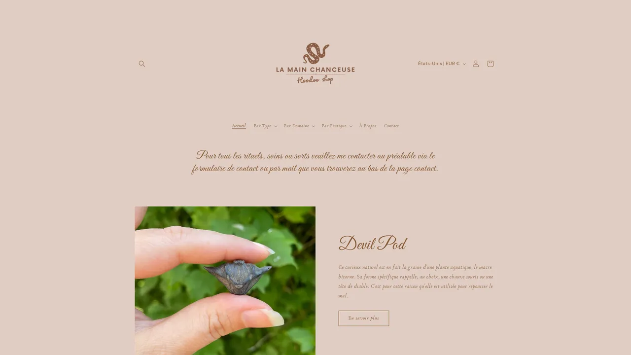 Aperçu du site lamainchanceuse.fr
